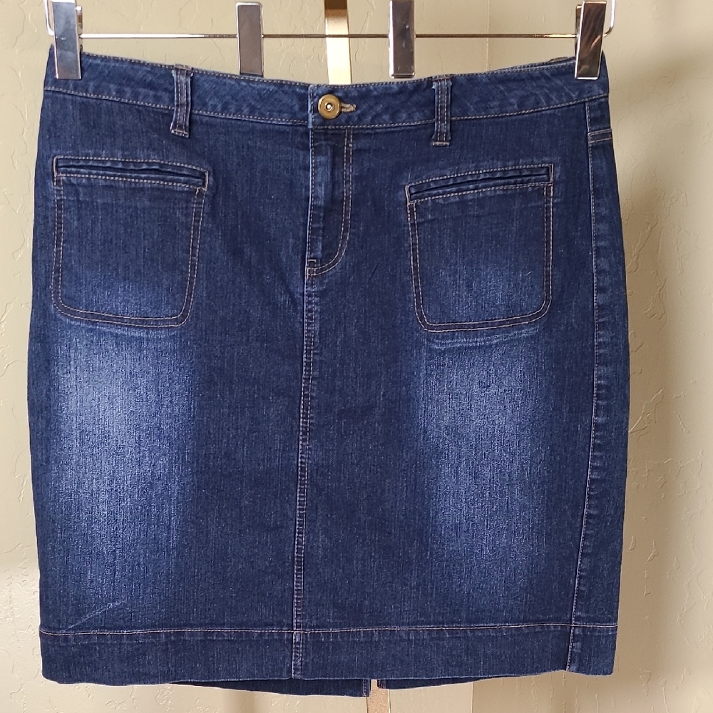 Christiana Zinn Classic Blue Denim Pencil Skirt Size 14
